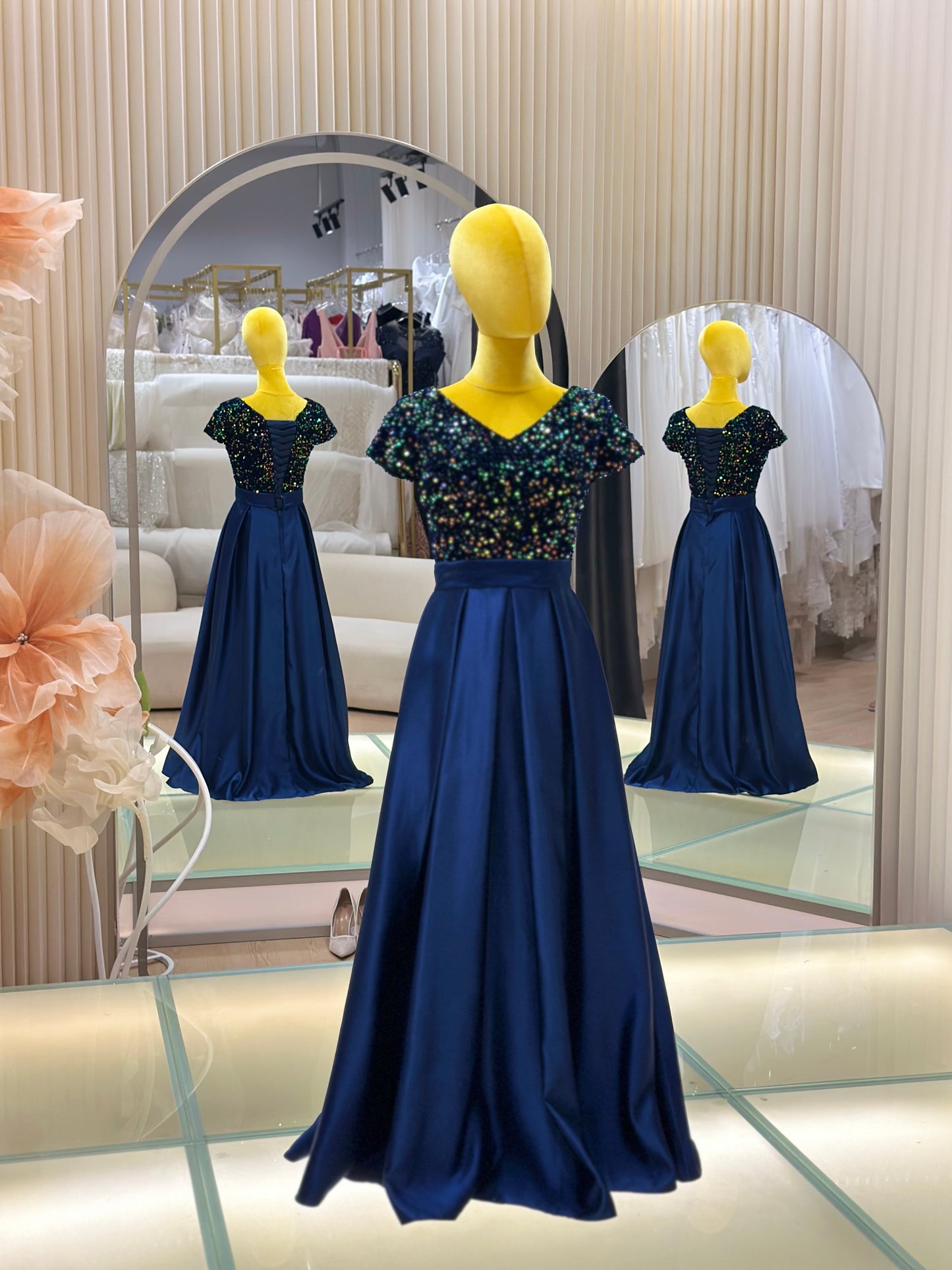 Midnight Sparkle Sequined Evening Gown | Ready-to-Wear