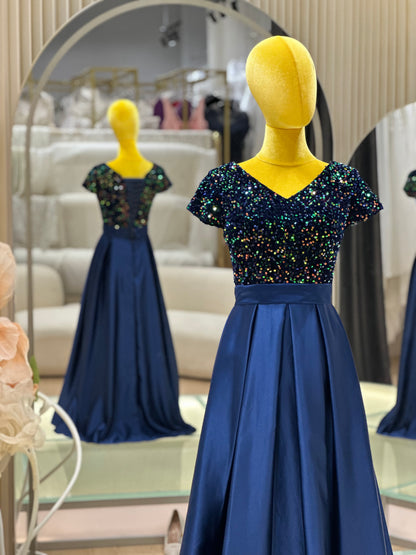 Midnight Sparkle Sequined Evening Gown | Ready-to-Wear