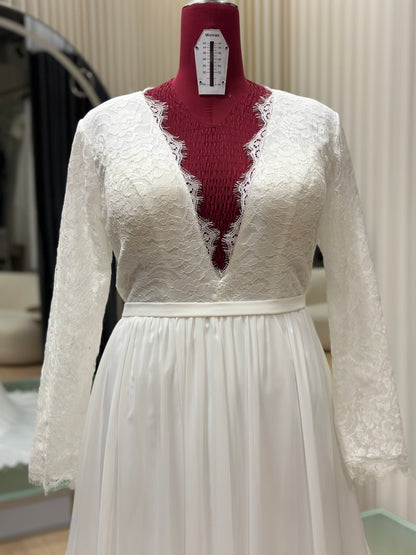Premium Half Lace Wedding Gown Size 3XL Bust 100 | Ready-to-Wear