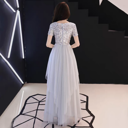 EG-SALE-AME-00118 Banquet evening dress fairy temperament lady long adult ceremony white birthday party dinner dress slim fit
