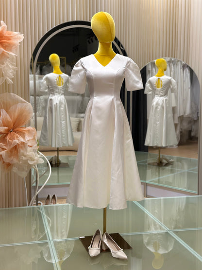 BG-WED-AME-10131 WEDDING GOWN FABRIC PLAIN SHORT SIZE M-XL BUST 84-93 WAIST 70-76