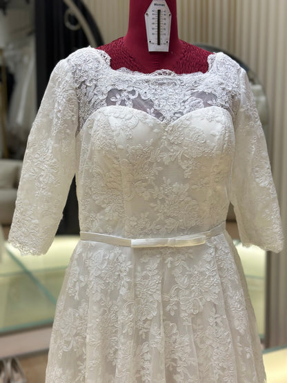 BG-WED-AME-10143 WEDDING GOWN FABRIC FULL LACE SIZE 4XL BUST 106 WAIST 86