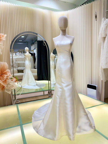 Serene Elegance Pleated Luxury Wedding Gown | Ready-to-Wear