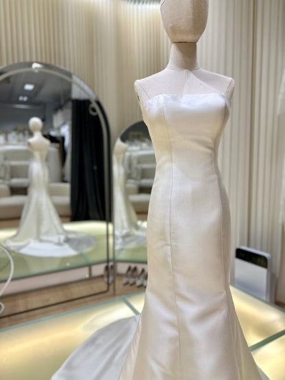 Serene Elegance Pleated Luxury Wedding Gown | Ready-to-Wear