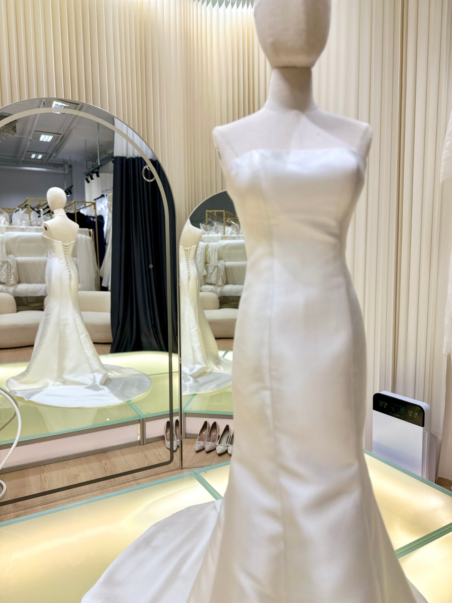 Serene Elegance Pleated Luxury Wedding Gown | Ready-to-Wear