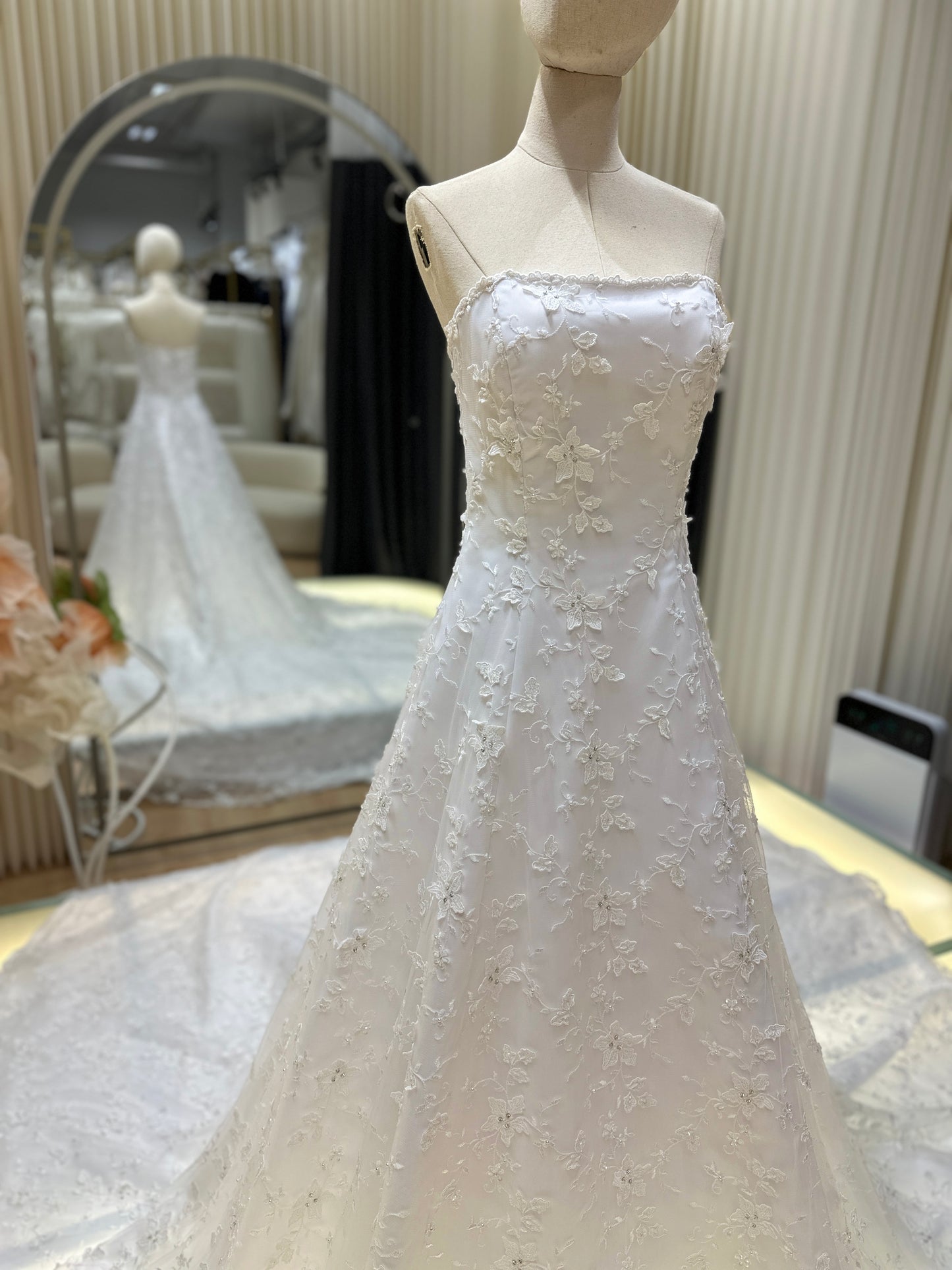 Grandeur Full Lace Cathedral Wedding Gown | Ready-to-Wear