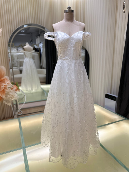 BG-WED-AME-10159 WEDDING GOWN PREMIUM FABRIC FULL LACE SIZE 4XL BUST 105 WAIST 86 / SIZE 5XL BUST 112 WAIST 94