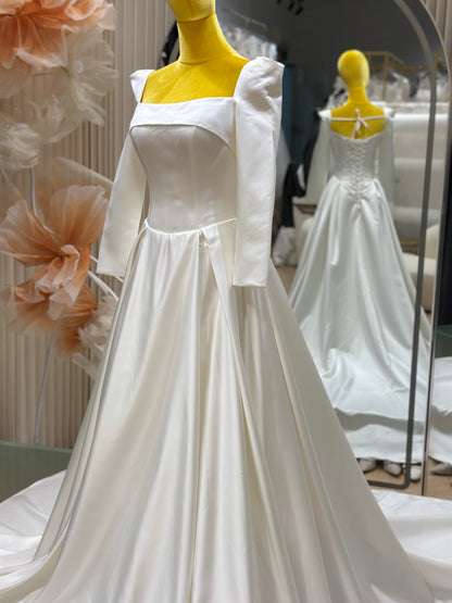 Ethereal Grace Pleated Wedding Gown | Ready-to-Wear