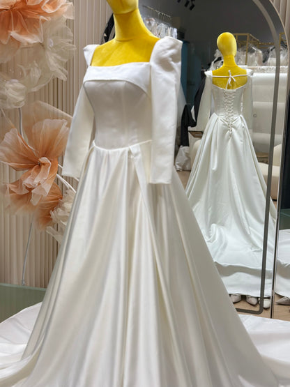 Ethereal Grace Pleated Wedding Gown | Ready-to-Wear