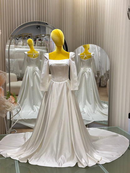 Ethereal Grace Pleated Wedding Gown | Ready-to-Wear