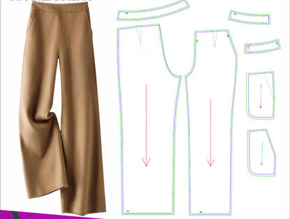 Women's Casual Pants Sewing Pattern 4062-2 Paper DIY Cut