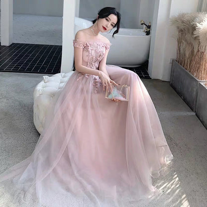 Pink bridesmaid dress new winter long section annual party evening dress skirt female sisters group girlfriends wedding dress was thin