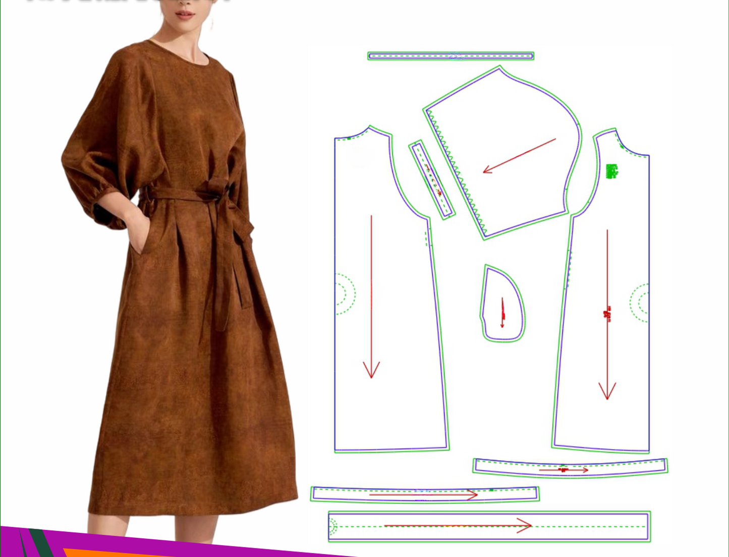 3261 Clothing Pattern Cutting Picture Women's Xiangyun Sha Dress Sewing Pattern