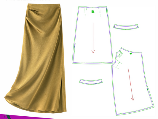 Women's Skirt Sewing Pattern 3489 Paper Cutting Design