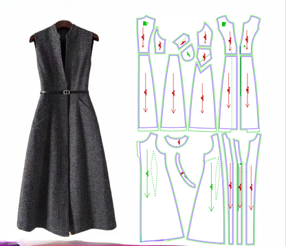 Paper Sleeveless Dress Sewing Pattern – Size 155 for DIY Fashion