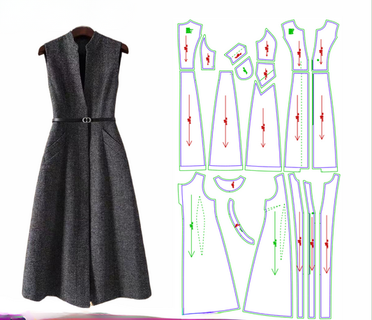 Paper Sleeveless Dress Sewing Pattern – Size 155 for DIY Fashion