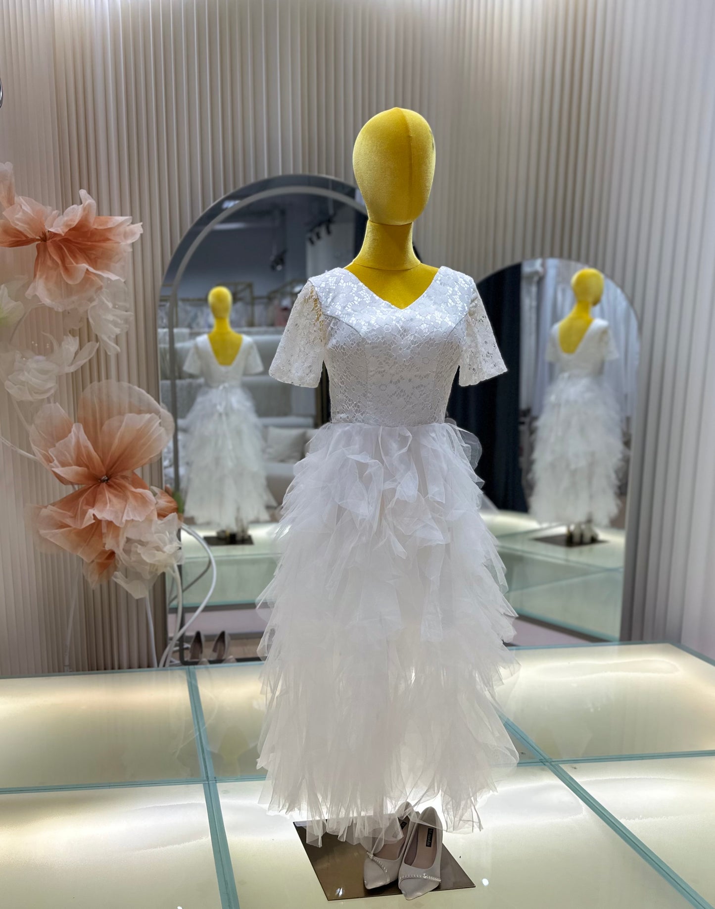 BG-WED-AME-10063 New travel photography light wedding dress forest style slim French style simple bride going out small dress spring