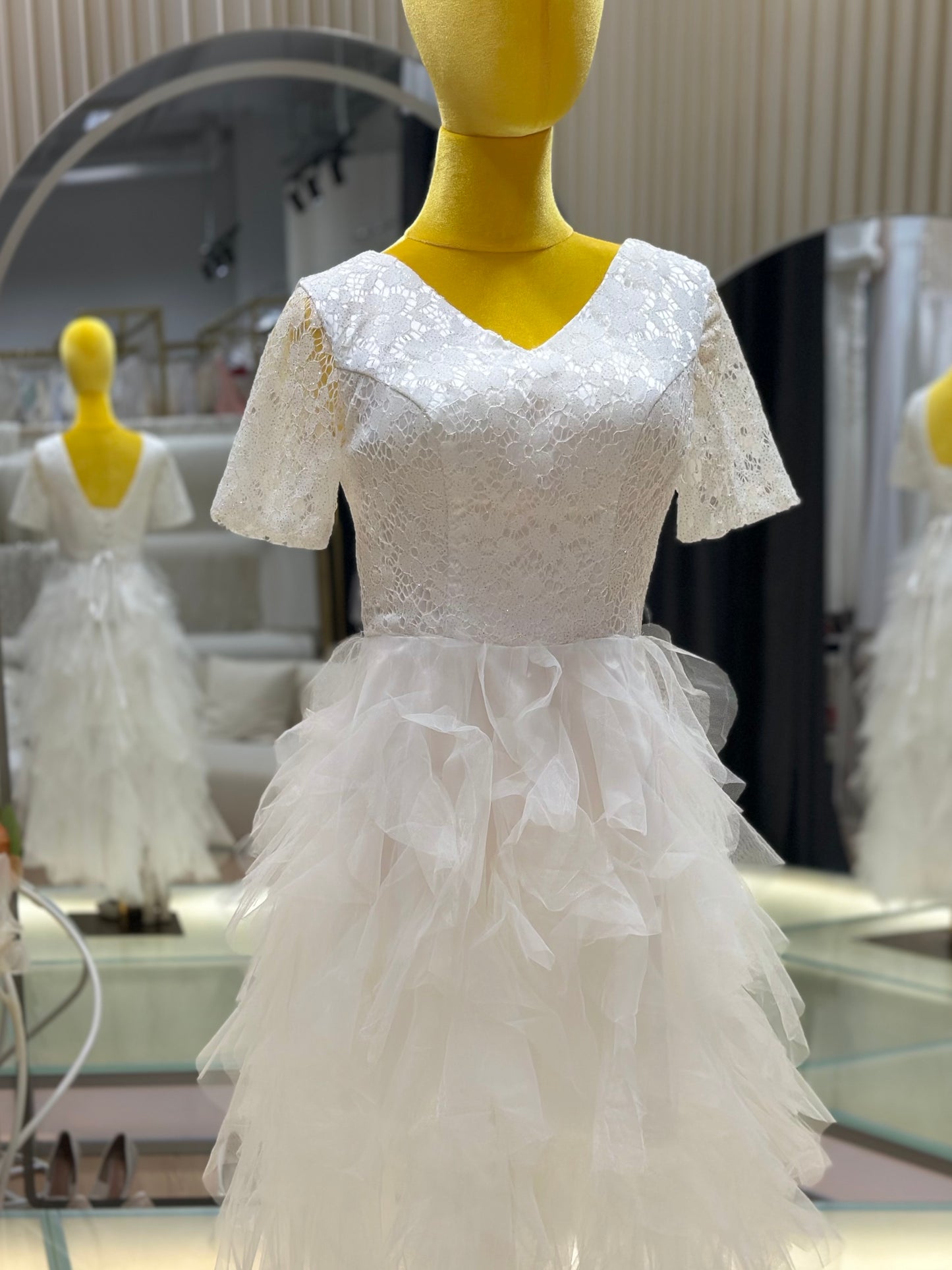 BG-WED-AME-10063 New travel photography light wedding dress forest style slim French style simple bride going out small dress spring