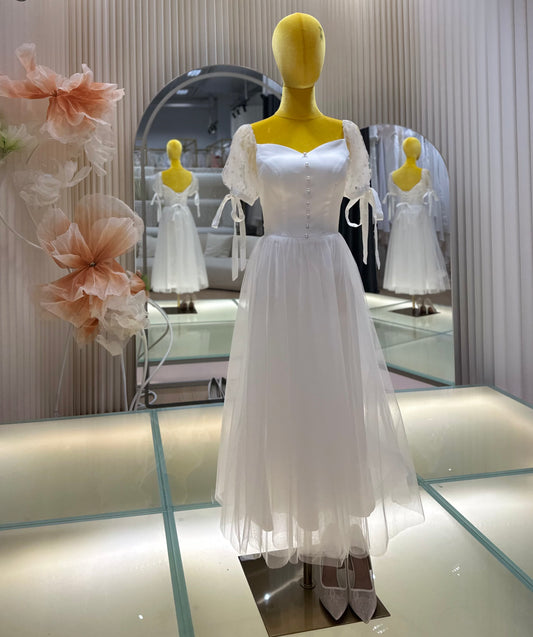 BG-WED-AME-10064 French travel photography light wedding dress new forest style simple small bride marriage certificate banquet dress wedding dress