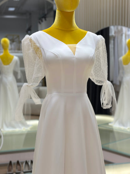 BG-WED-AME-10066 wedding dress forest style slim French style simple bride going out small dress spring