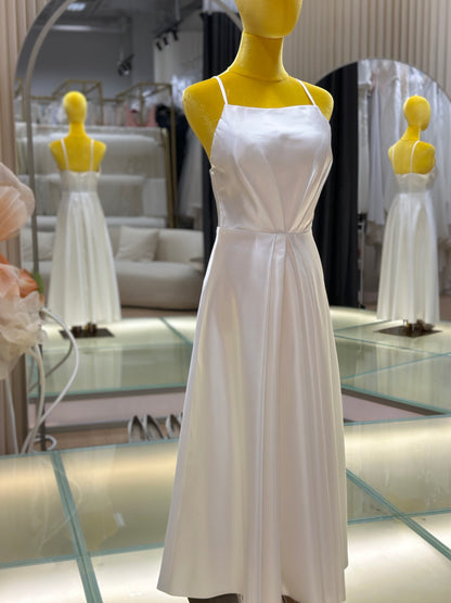 BG-WED-AME-10069 Light wedding dress simple French style outdoor gown travel photography light gauze super fairy forest travel photography small white satin