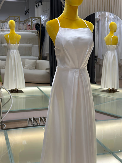 BG-WED-AME-10069 Light wedding dress simple French style outdoor gown travel photography light gauze super fairy forest travel photography small white satin