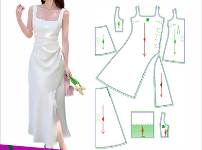 Women's Slim Slip Dress Paper Pattern - XS to 6XL