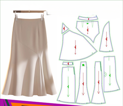 5122 Women's Hip Fishtail Skirt Paper Sewing Pattern