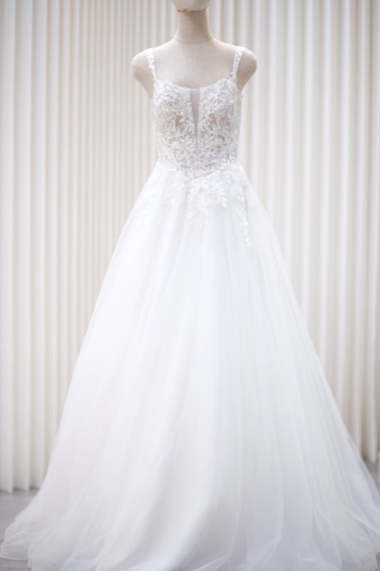 Wedding bridal premium fabric half aplique lace with beaded