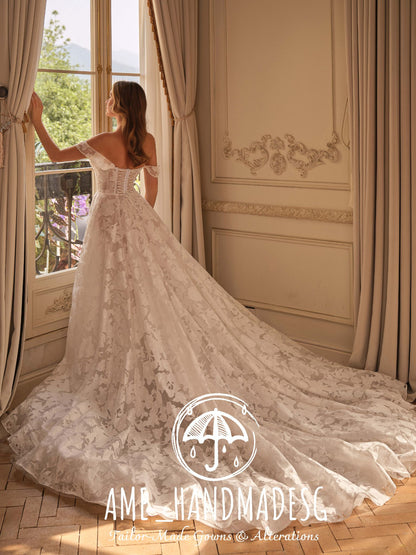 Sunny - Timeless Lace Romance – A Custom Bridal Gown of Pure Elegance