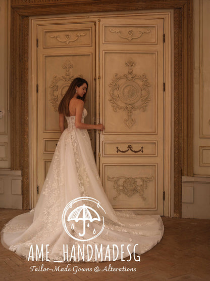 Eternal Grace: A Romantic Corset Lace Ball Gown