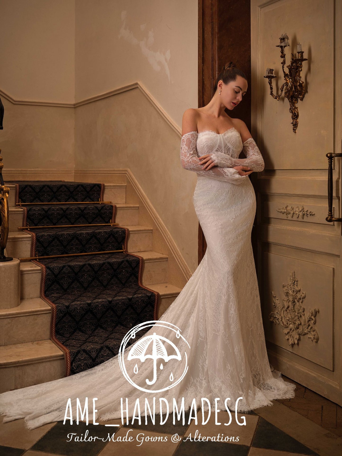 Regal Whisper — Long Sleeve Lace Mermaid Bridal Gown