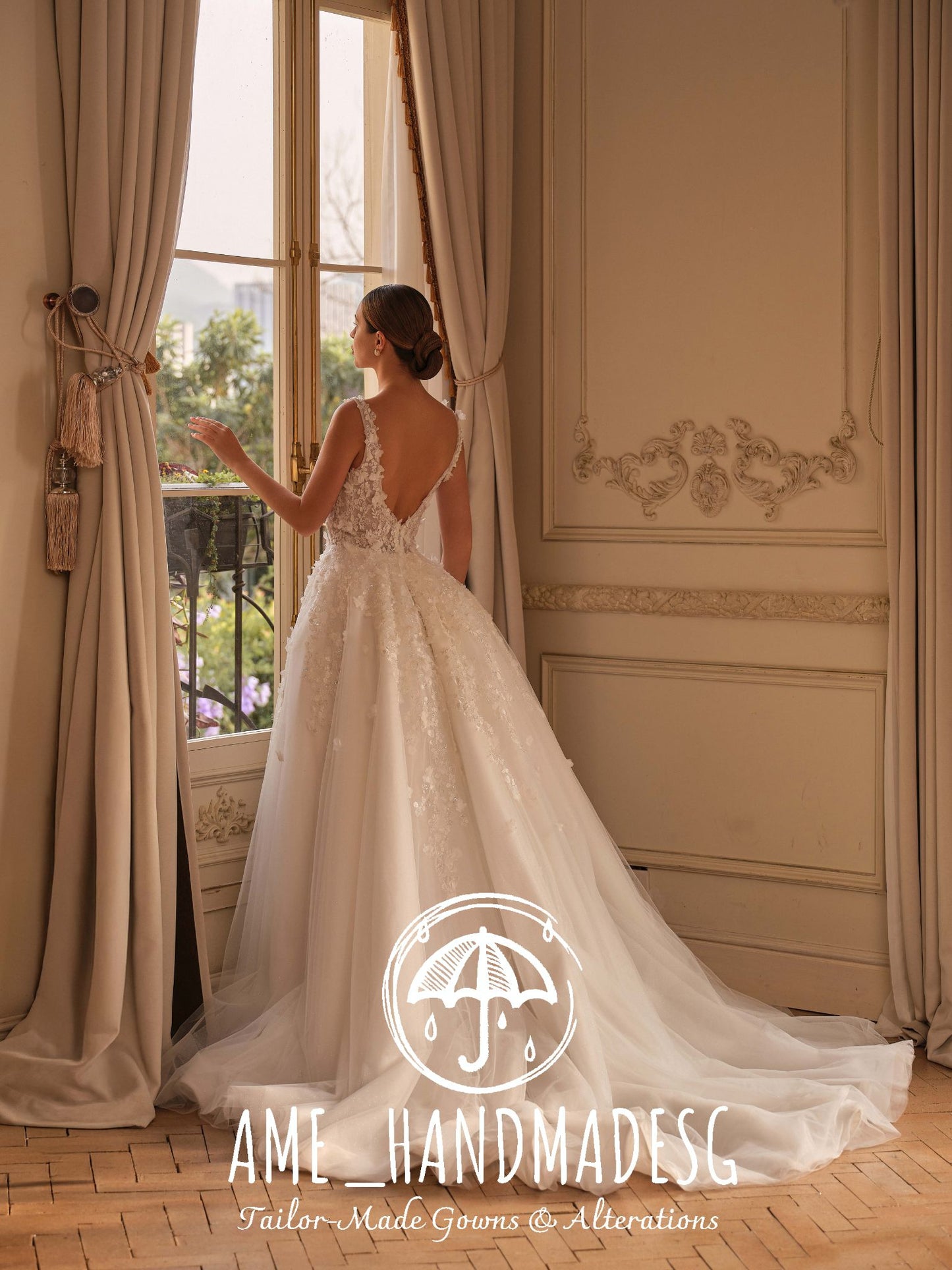 Everlasting Grace: A Classic Handcrafted Lace Bridal Gown