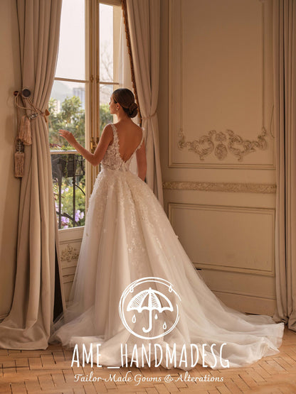 Everlasting Grace: A Classic Handcrafted Lace Bridal Gown
