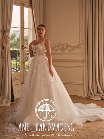 Everlasting Grace: A Classic Handcrafted Lace Bridal Gown