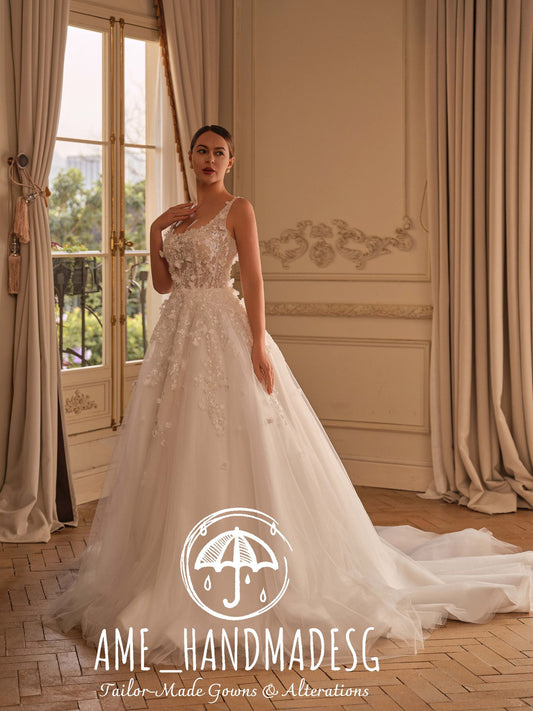 Everlasting Grace: A Classic Handcrafted Lace Bridal Gown