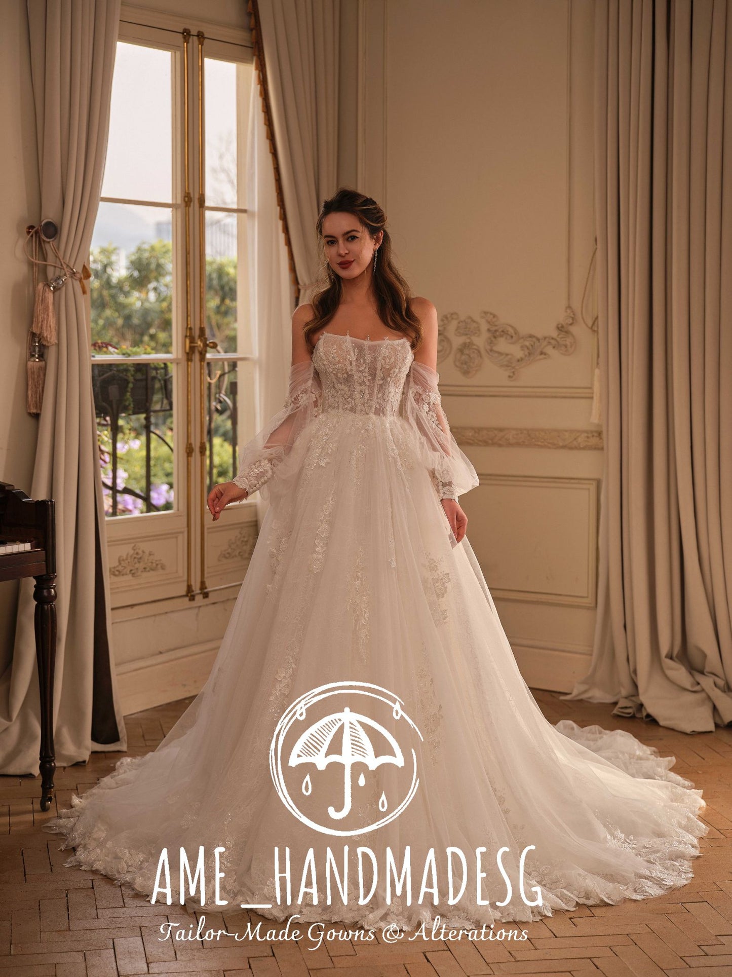 Timeless Whisper: A Romantic Handcrafted Bridal Gown