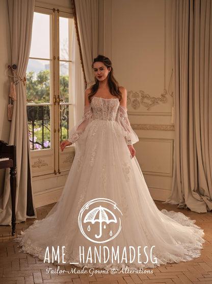 Timeless Whisper: A Romantic Handcrafted Bridal Gown