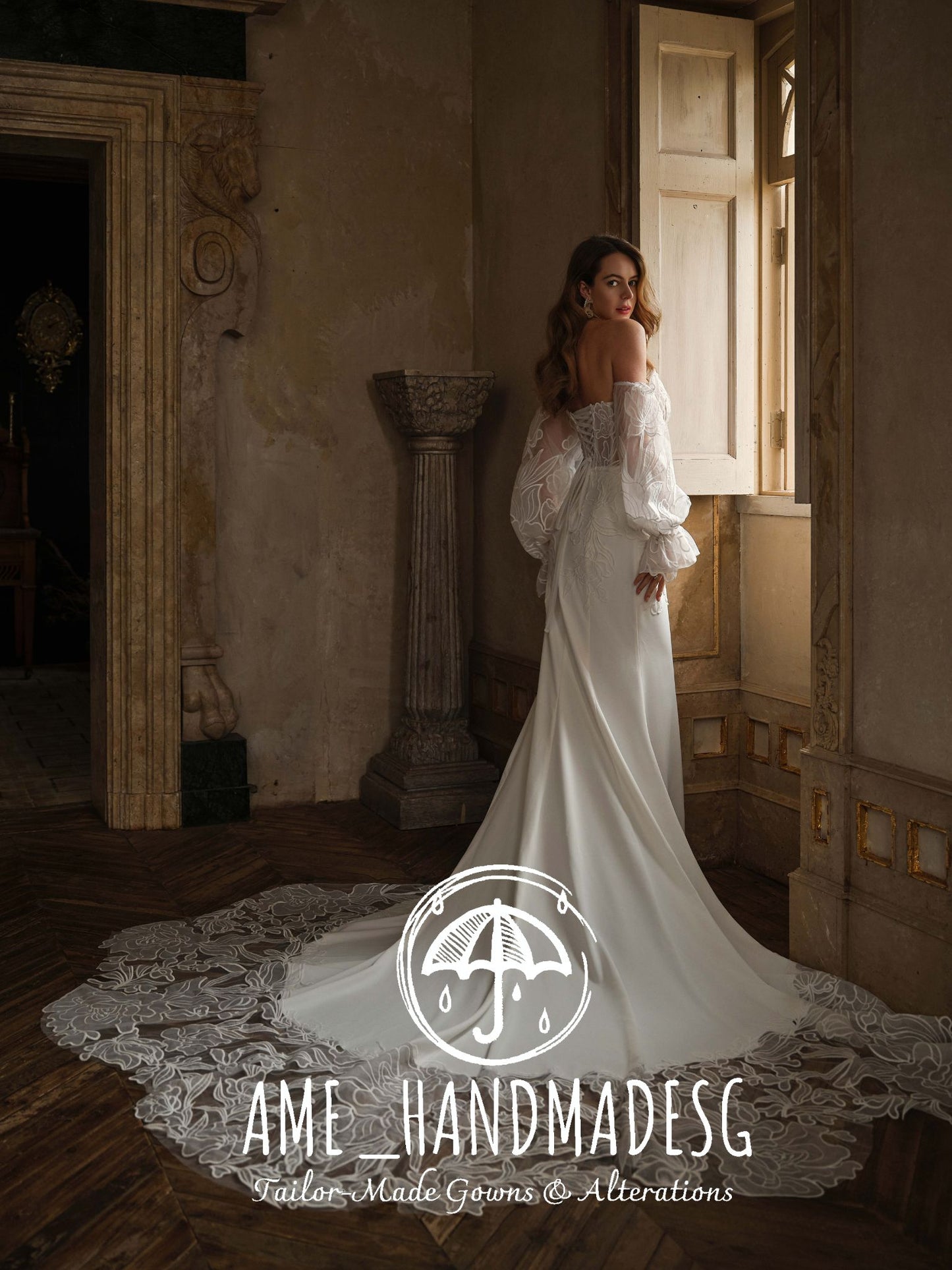 Timeless Muse: An Elegant Lace Corset Bridal Gown