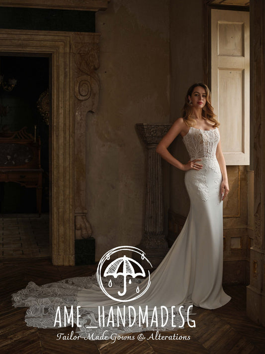 Timeless Muse: An Elegant Lace Corset Bridal Gown