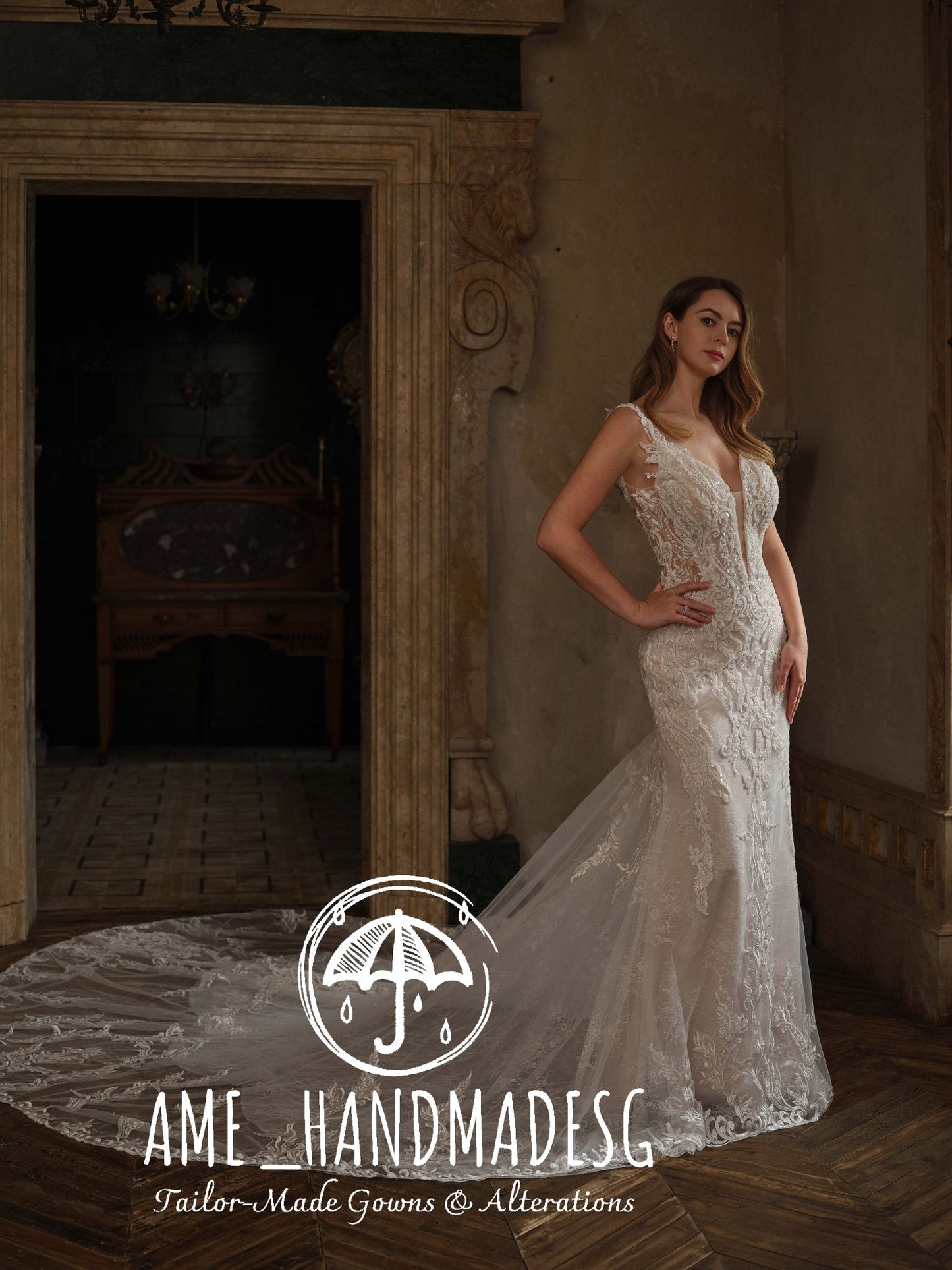 Whispered Romance: An Illusion Lace Mermaid Bridal Gown