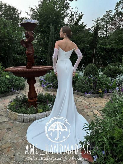 Pure Poise: A Modern Minimalist Bridal Gown