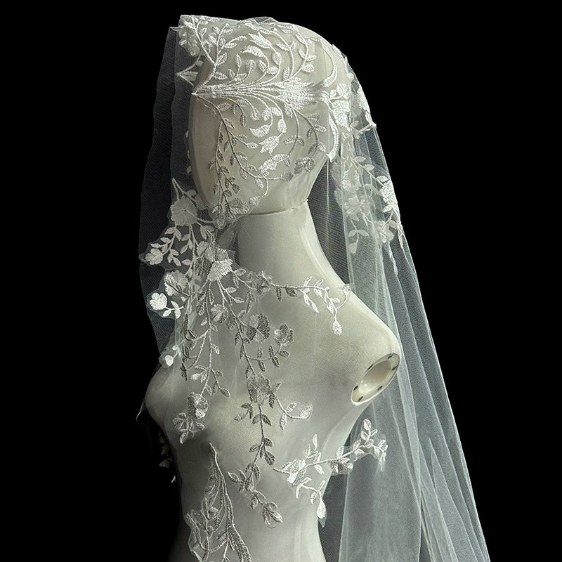 Korean Long Lace Wedding Veil