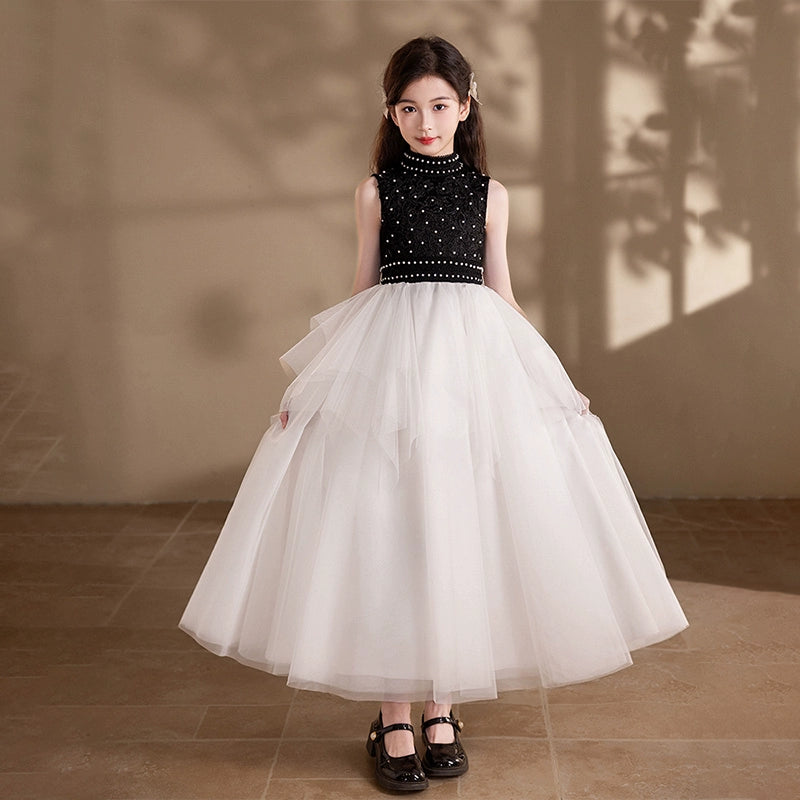 Black Colored Elite Piano Kids Evening Dress
