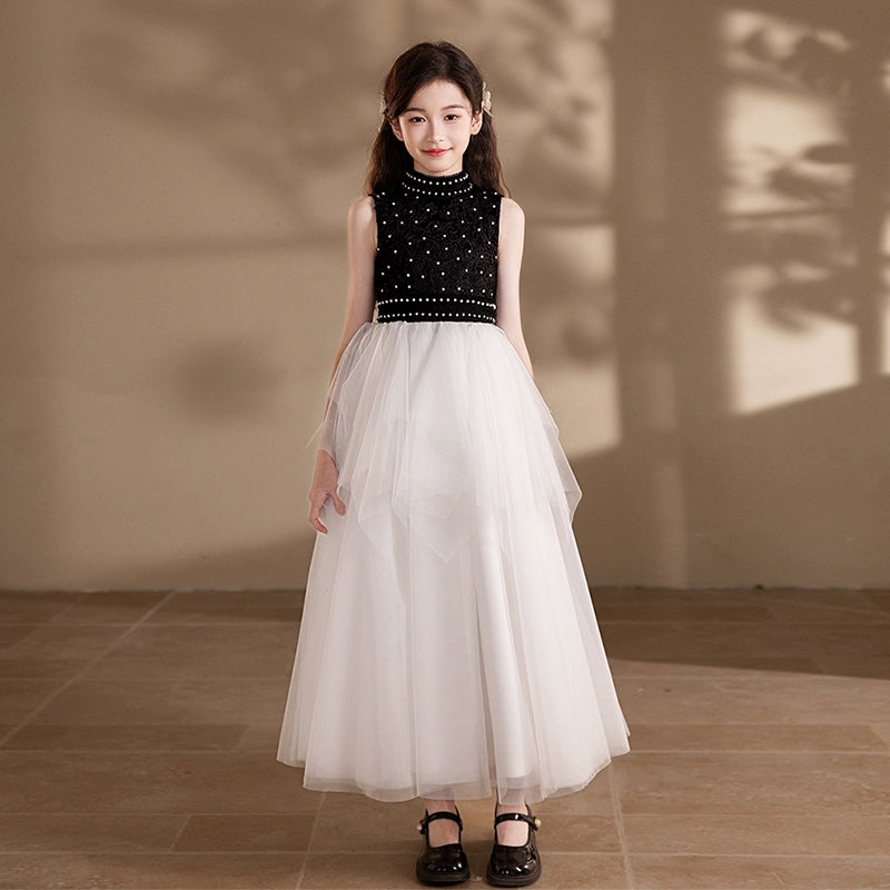 Black Colored Elite Piano Kids Evening Dress
