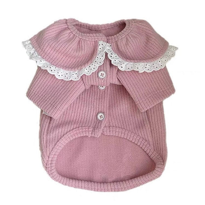 Pet Lace Cardigan Sweater Warm for Small Dogs Autumn