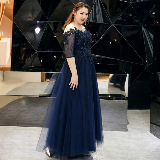 French Style Plus Size Evening Dress