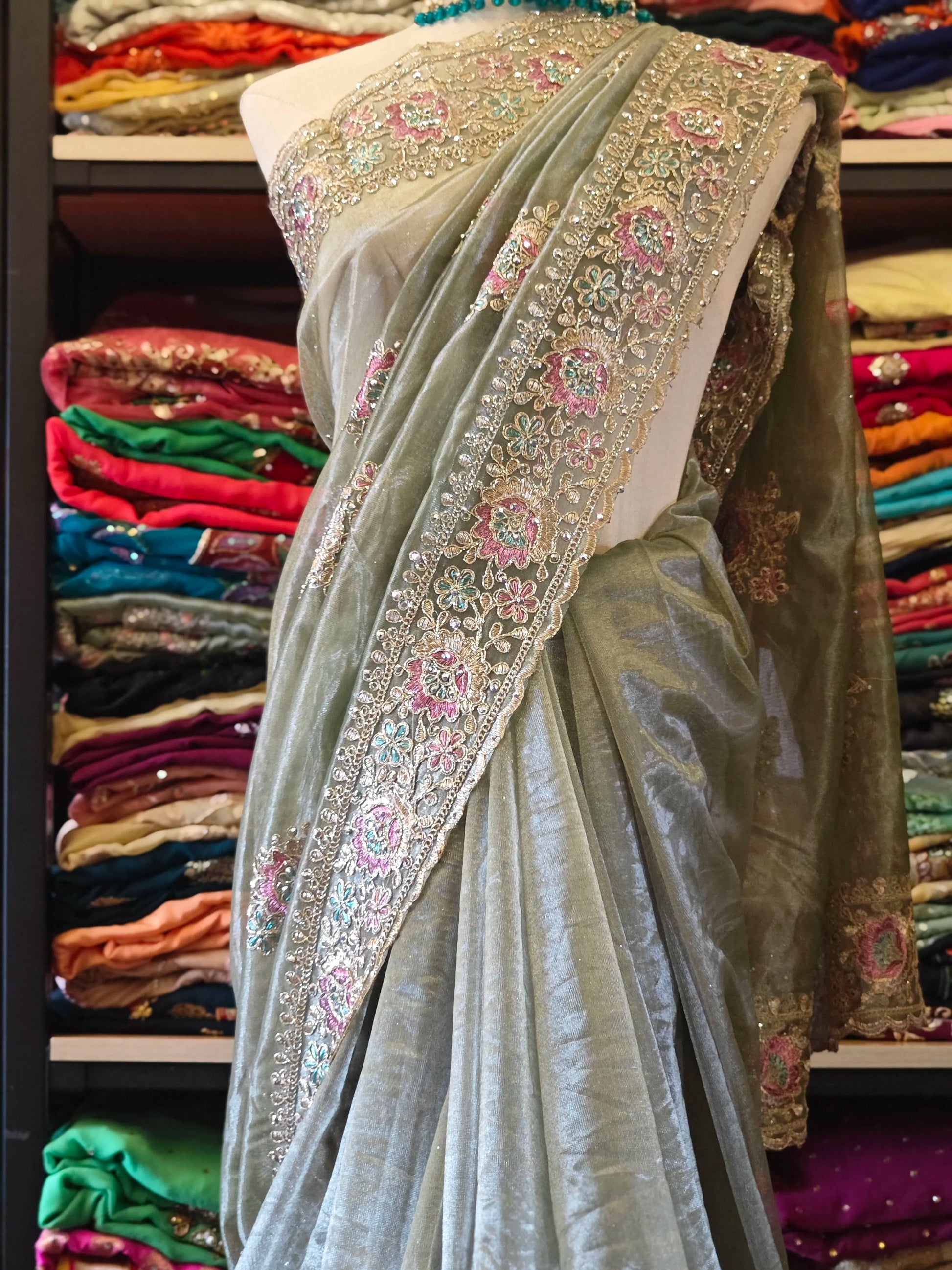Gold Six Rice Saree