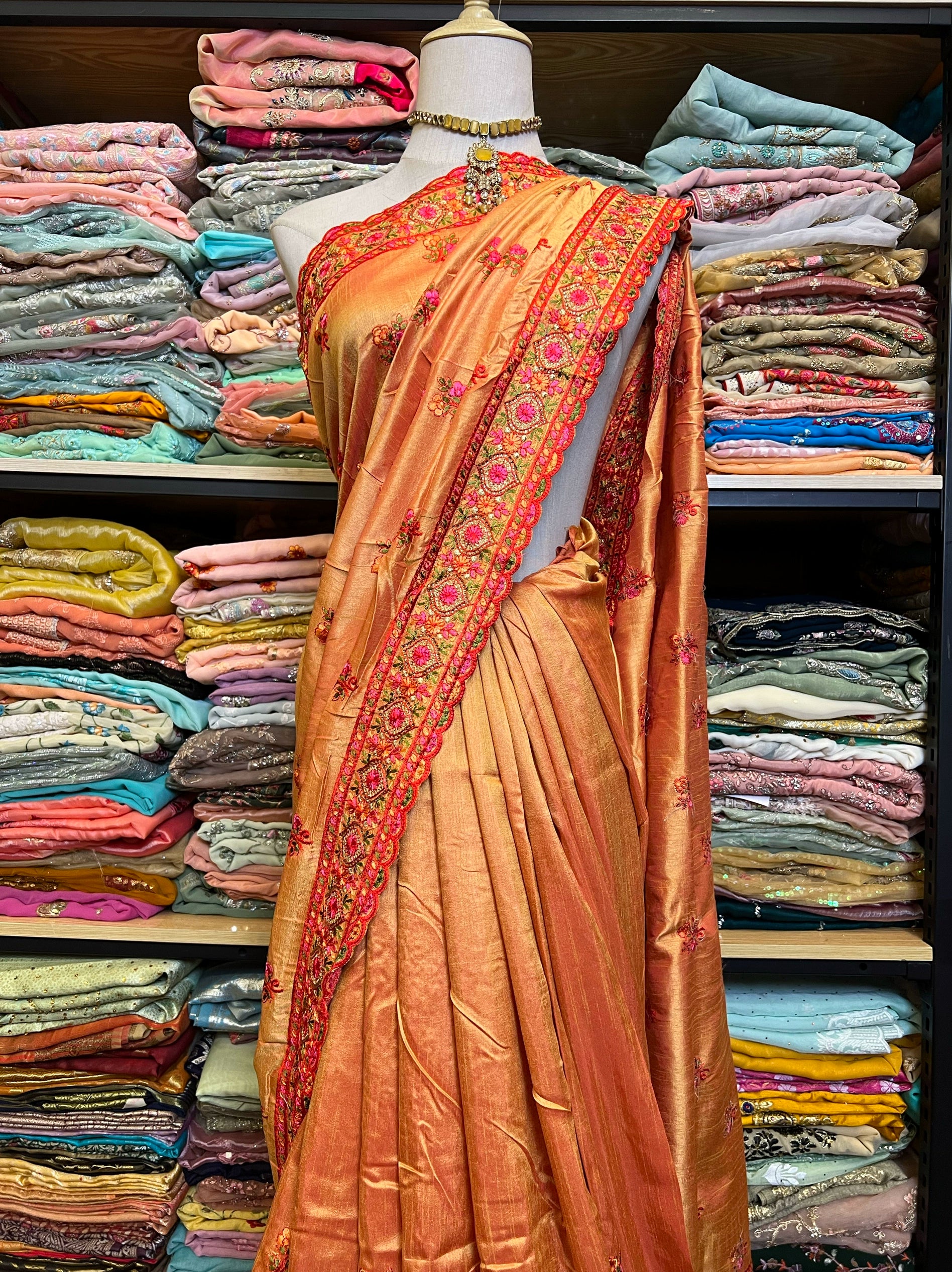 Indian Silk Beaded Saree