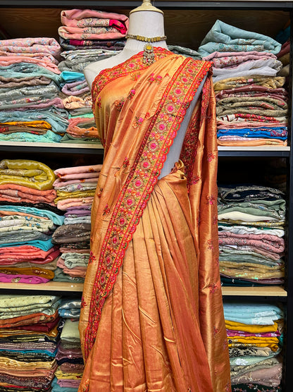 Indian Silk Beaded Saree